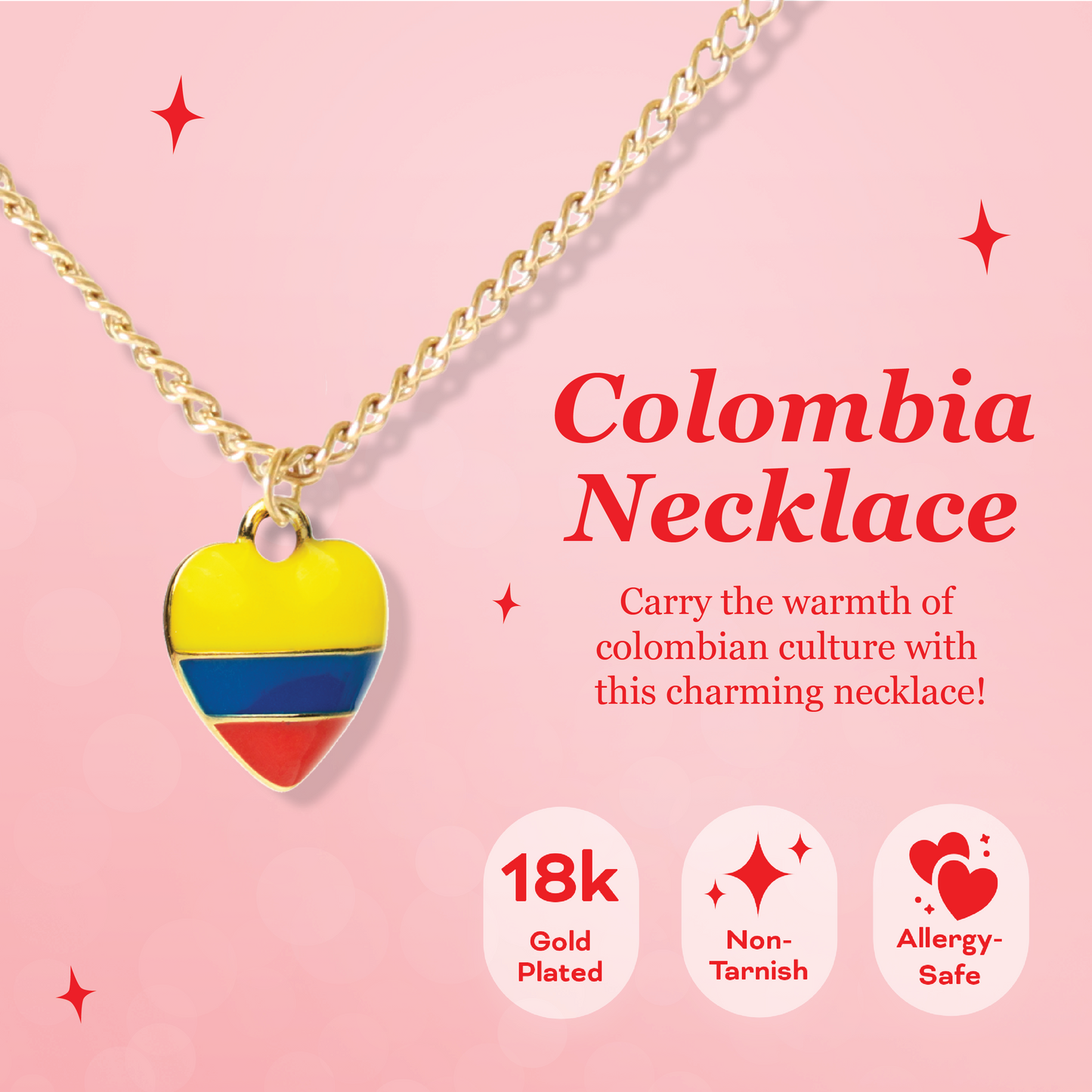 Colombia Flag Necklace