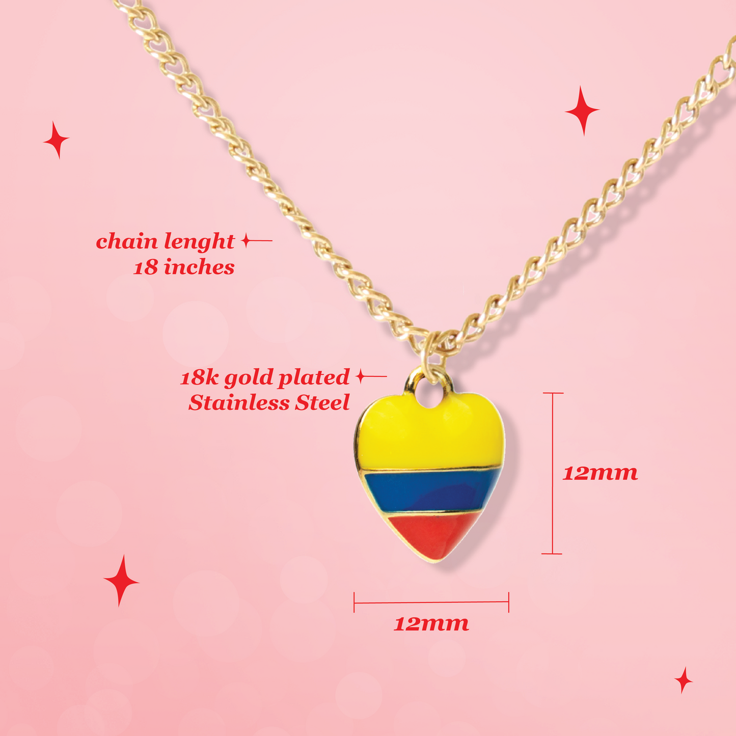 Colombia Flag Necklace