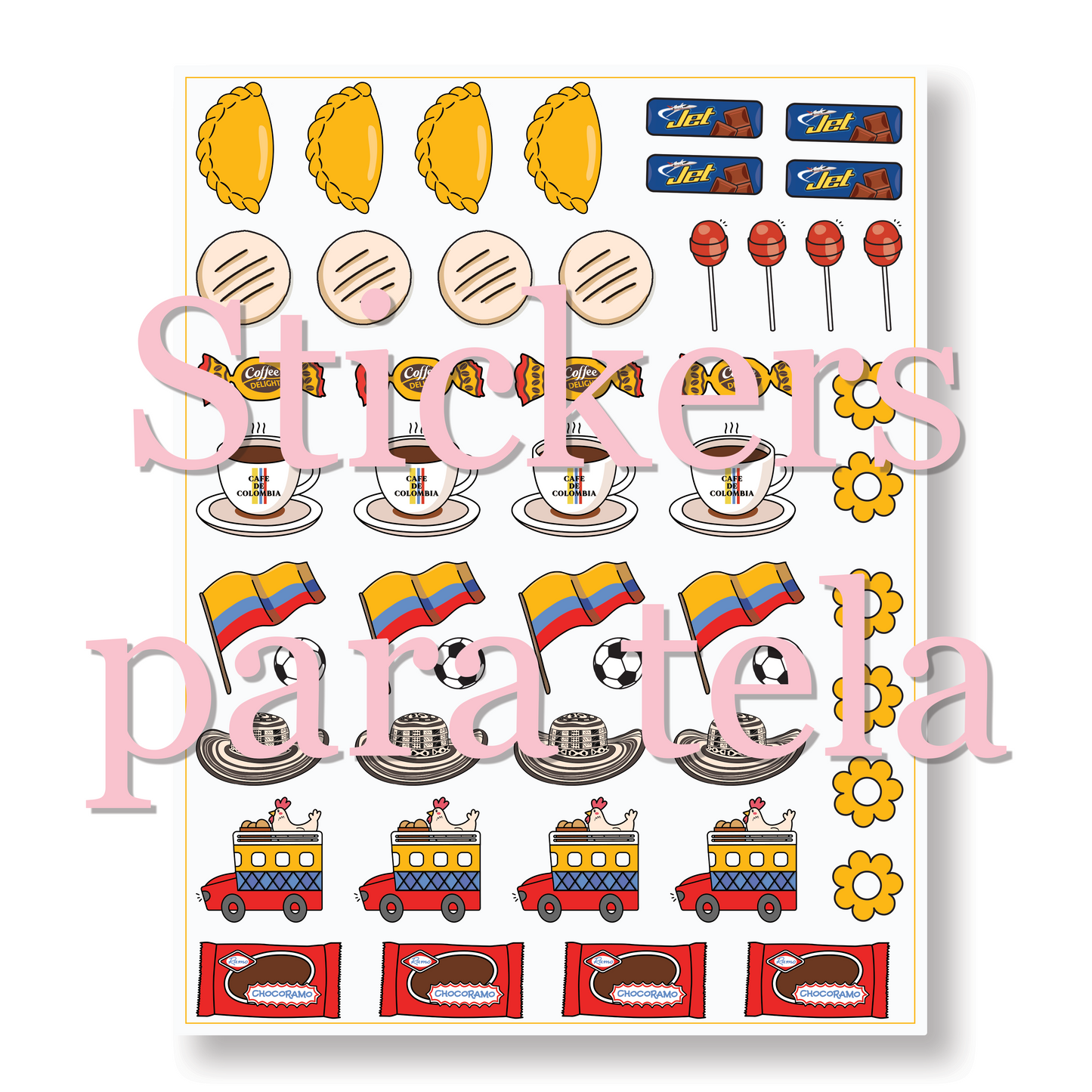 Colombia Stickers para tela